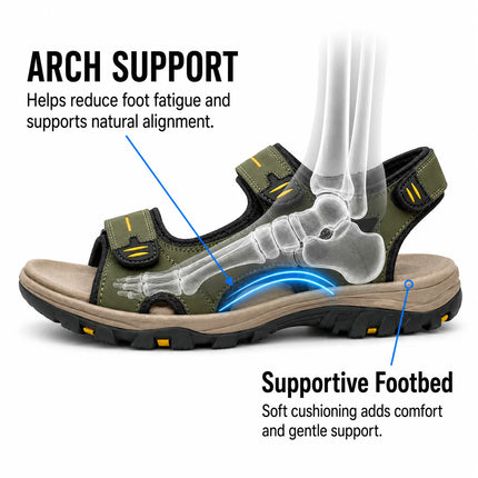 Men’s Wide Toe Box Adjustable Orthopedic Support Sandals