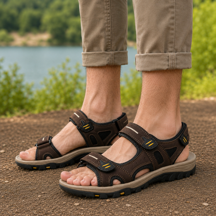 Men’s Wide Toe Box Adjustable Orthopedic Support Sandals