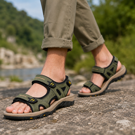 Men’s Wide Toe Box Adjustable Orthopedic Support Sandals