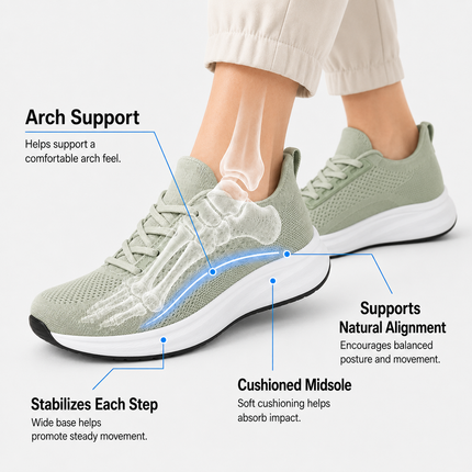 Wide Toe Box Comfort Walking Shoes – Lightweight & Non-Slip – Unisex