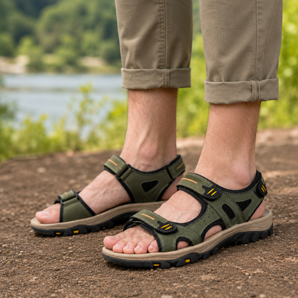 Men’s Wide Toe Box Adjustable Orthopedic Support Sandals