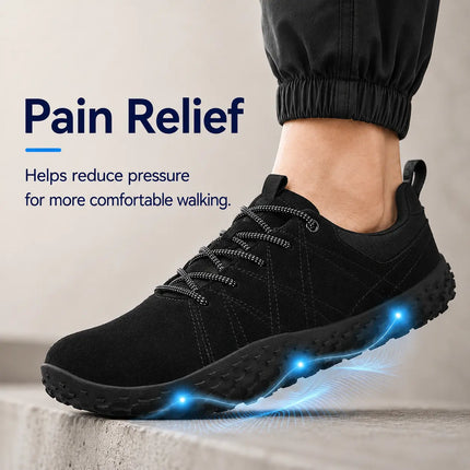 Orthopedic Suede Barefoot Hiking Trainers | Wide Toe Box Walking Shoes - Unisex