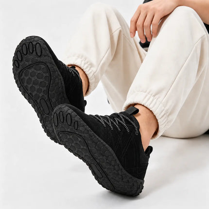 Orthopedic Suede Barefoot Hiking Trainers | Wide Toe Box Walking Shoes - Unisex
