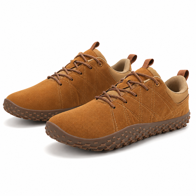 Orthopedic Suede Barefoot Hiking Trainers | Wide Toe Box Walking Shoes - Unisex