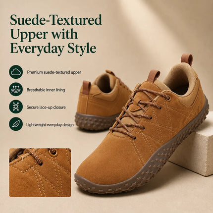 Orthopedic Suede Barefoot Hiking Trainers | Wide Toe Box Walking Shoes - Unisex
