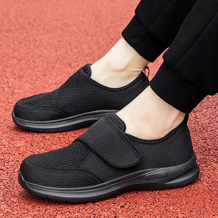 Wide Fit Orthopedic Walking Shoes for Swollen Feet with Adjustable Strap