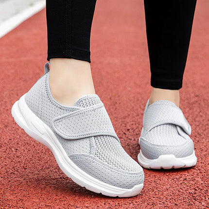Wide Fit Orthopedic Walking Shoes for Swollen Feet with Adjustable Strap