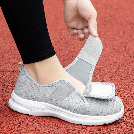Wide Fit Orthopedic Walking Shoes for Swollen Feet with Adjustable Strap
