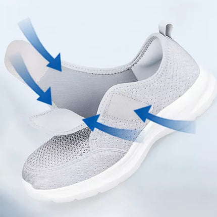 Wide Fit Orthopedic Walking Shoes for Swollen Feet with Adjustable Strap