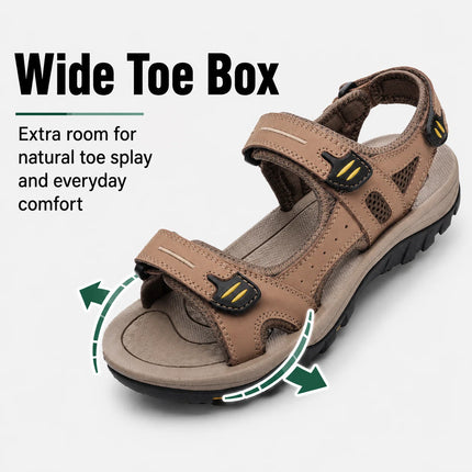 Men’s Wide Toe Box Adjustable Orthopedic Support Sandals