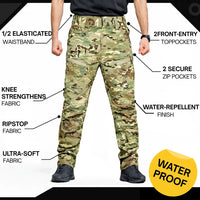 Men’s Waterproof Tactical Multicam Trousers | Built for Comfort, Durability & Flexibility